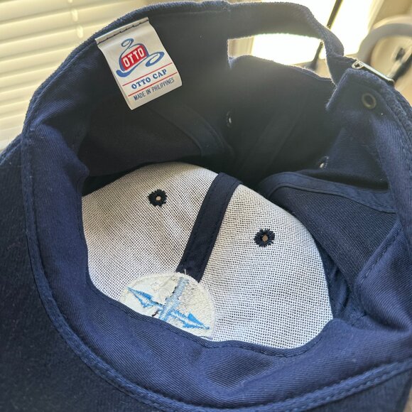 Vintage Otto Cap Navy Blue Embroidered Adjustable Hat – Made in Philippines - Picture 2 of 2